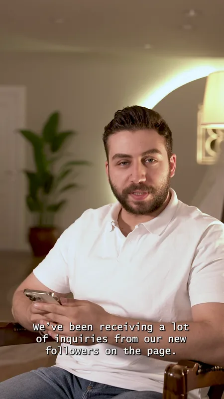 Mahmoud from Blanc Bella speaking to camera