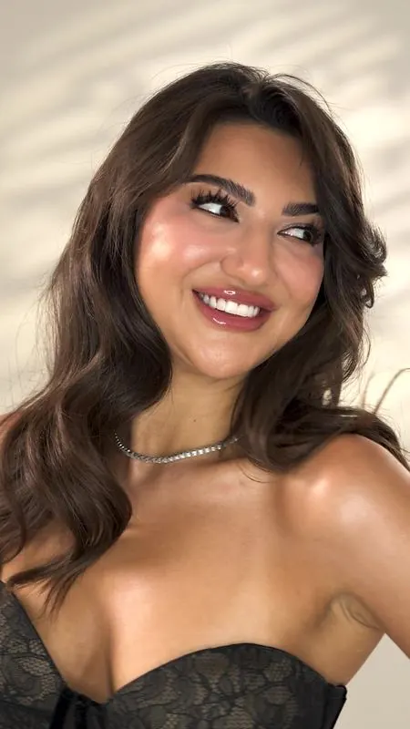 Smiling close-up from the beauty film
