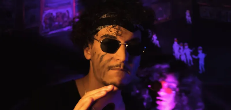 Close-up with painted face