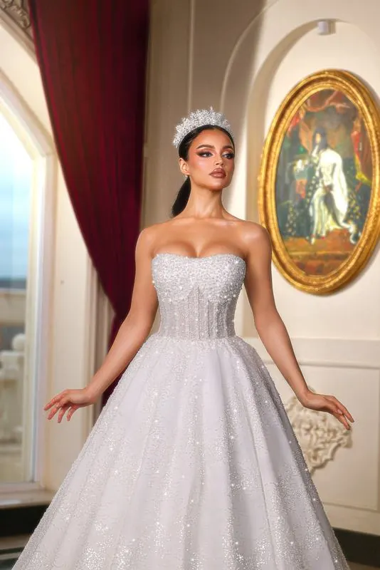 White Dream gown in a palace hall